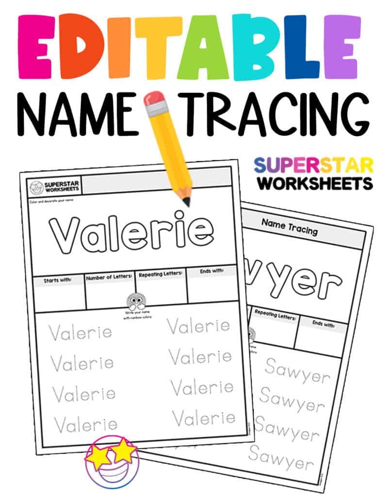 free name tracing worksheets