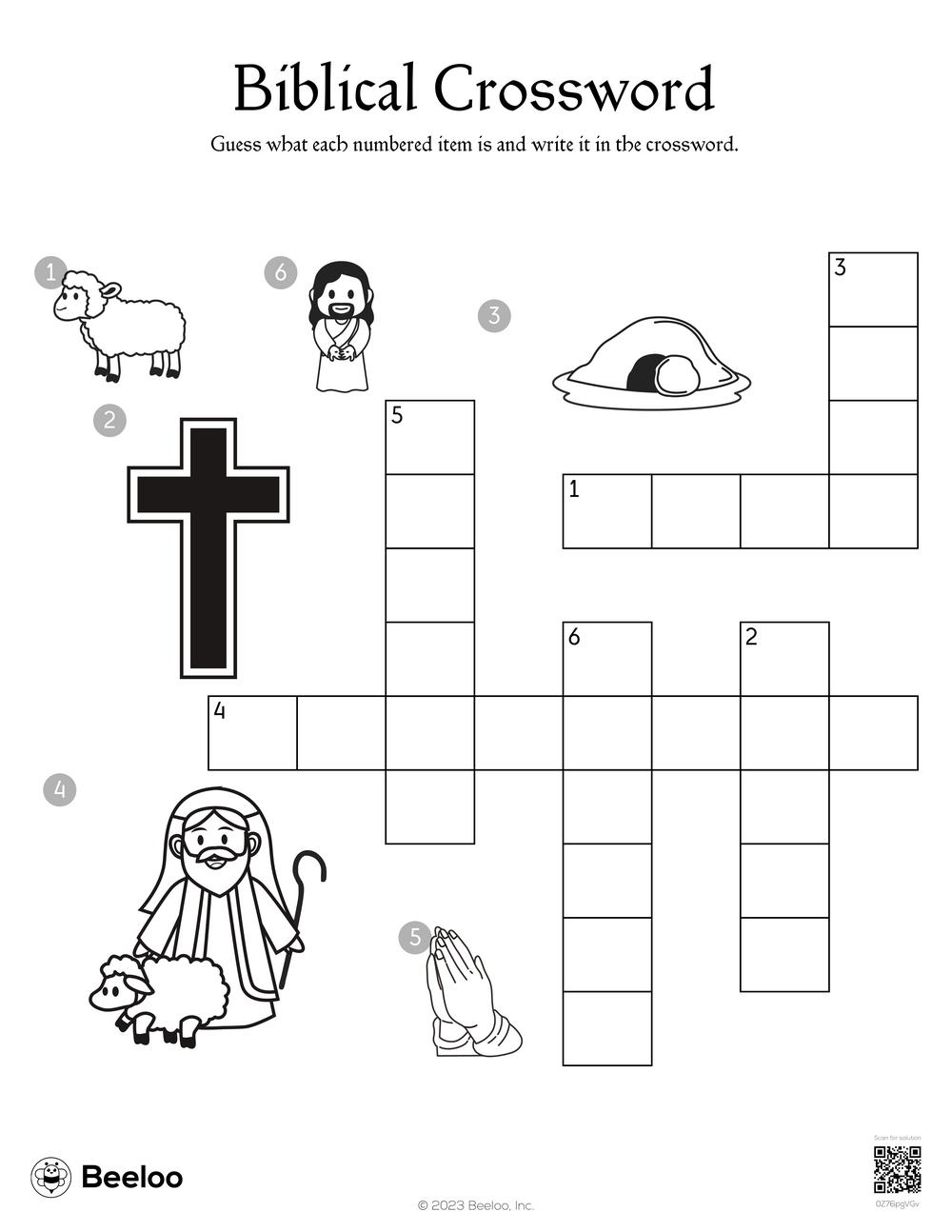 biblical crossword puzzles printable