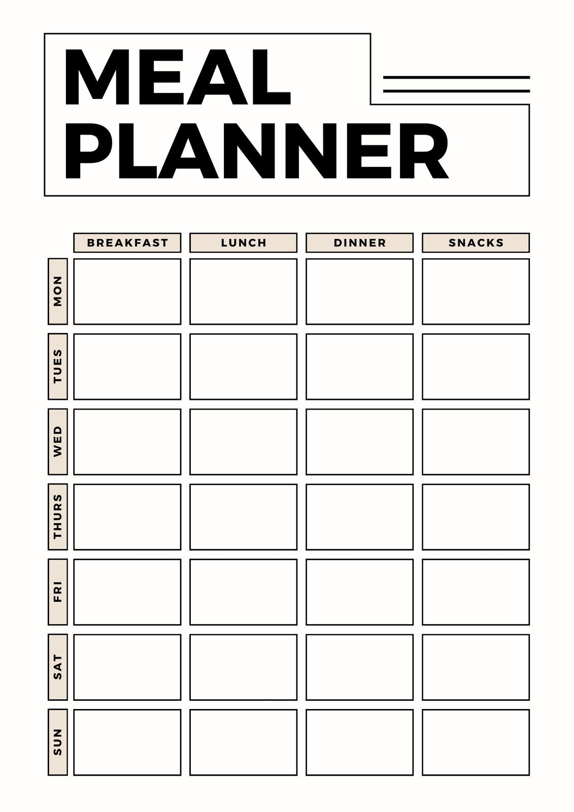 Page 2 Free Printable Meal Planner Templates To Edit Online Canva
