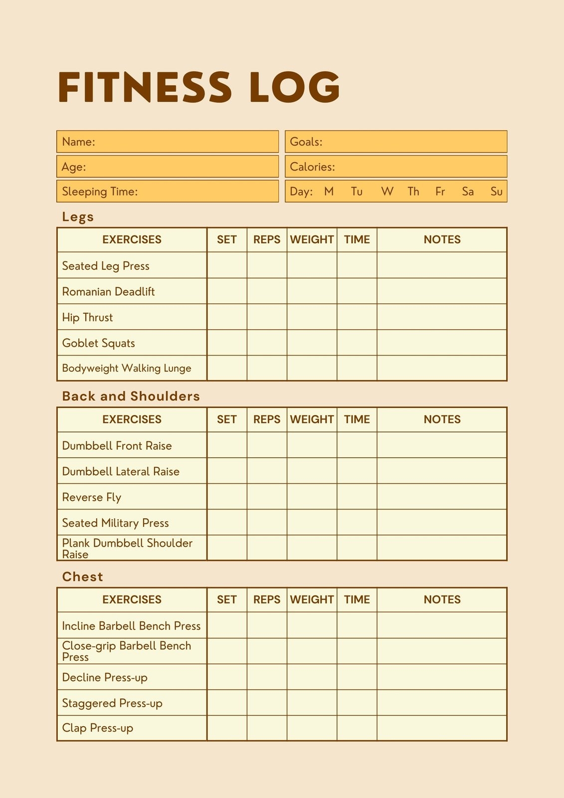Page 3 Free Custom Printable Workout Planner Templates Online Canva Page 3 Free Custom Printable Workout Planner Templates Online Canva