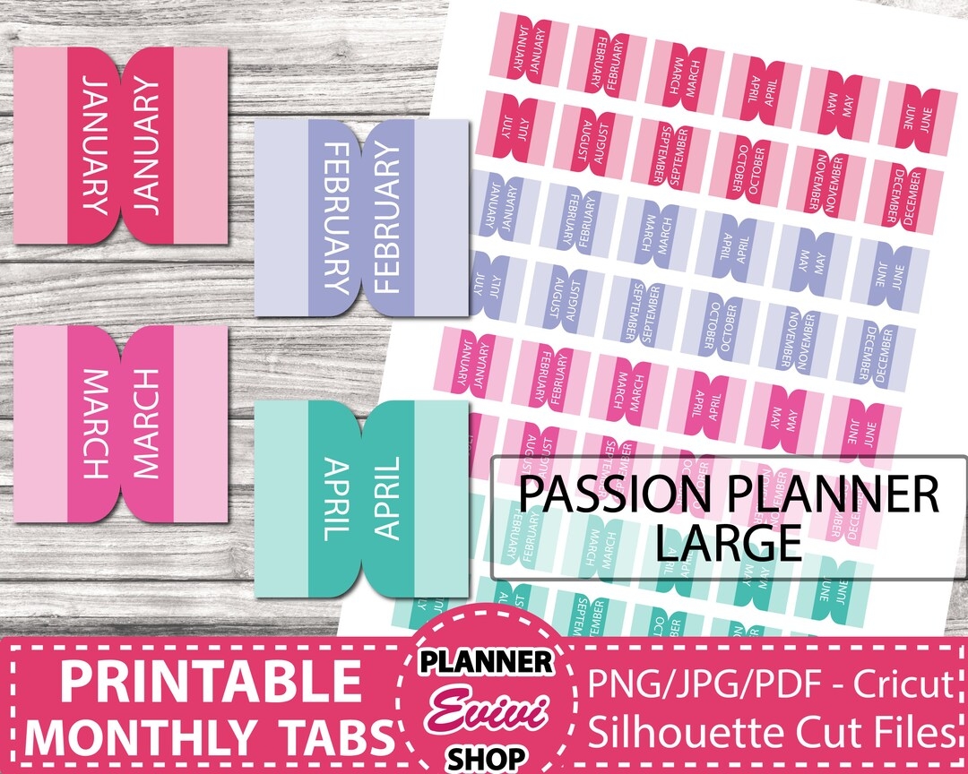Passion Planner Large Monthly Tabs Passion Planner Printable Stickers Digital Monthly Tabs Cute Files Etsy Passion Planner Large Monthly Tabs Passion Planner Printable Stickers Digital Monthly Tabs Cute Files Etsy