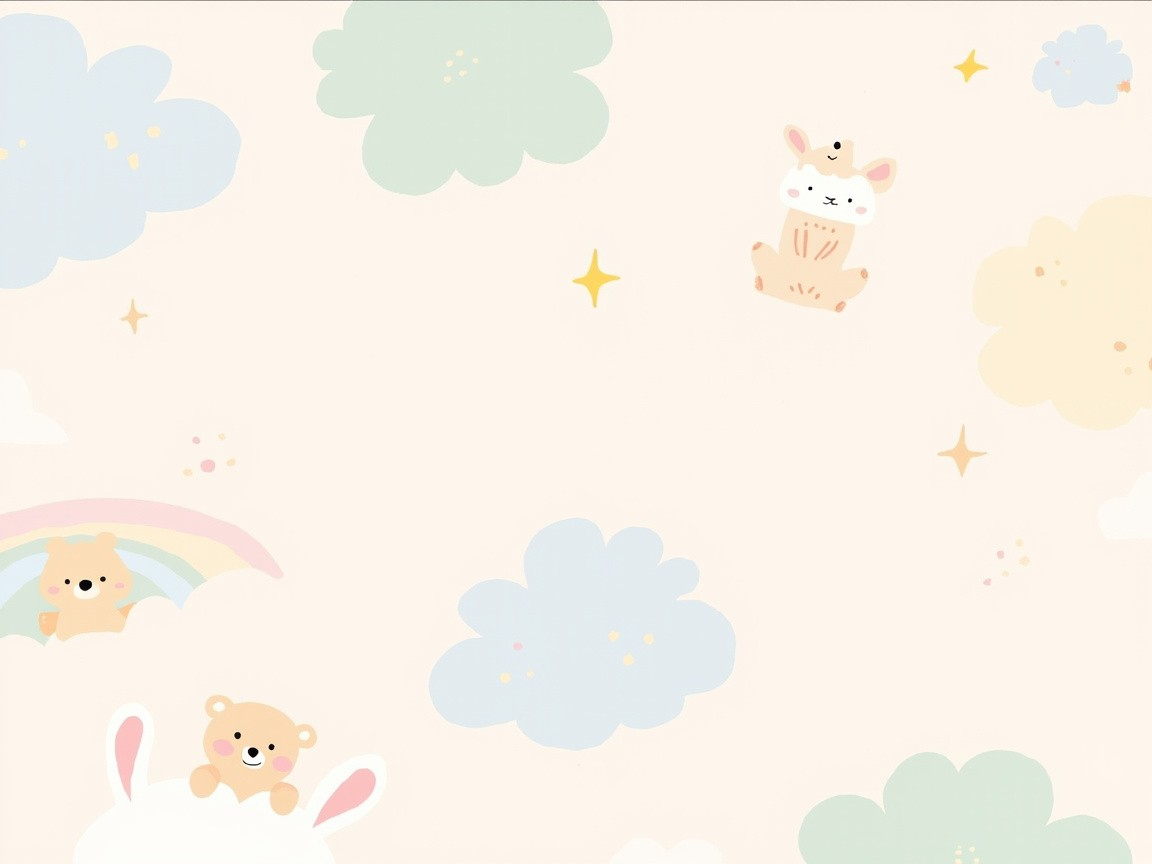 Pastel IPad Background With Cute Cartoon Animals And Dreamy Sky SplitShire