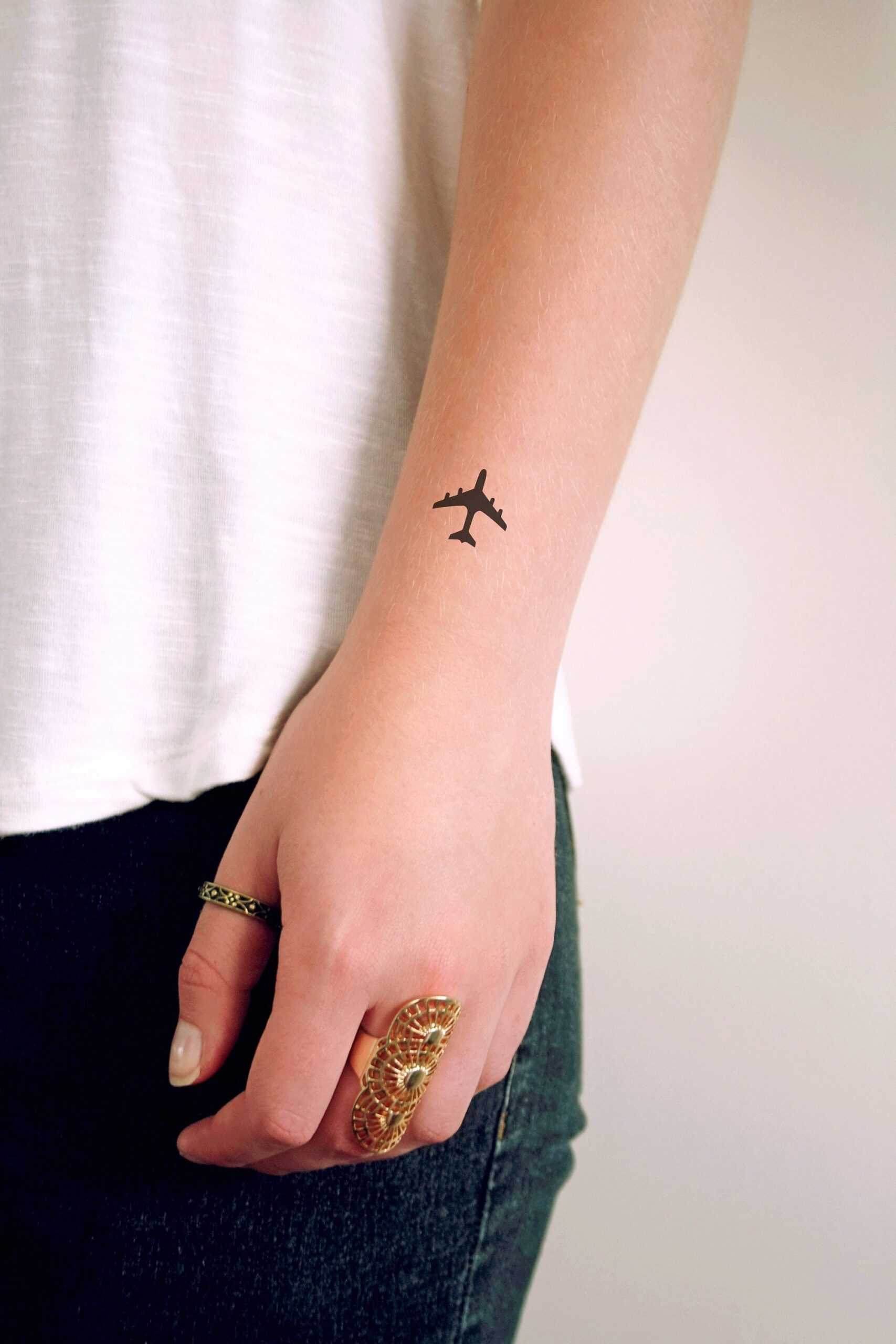 Plane Temporary Tattoo Small Temporary Tattoo Travel Temporary Tattoos Airplane Tattoo Wanderlust Tattoo Traveler Gift Gift Etsy Denmark