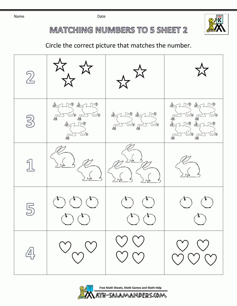 free printable preschool math worksheets