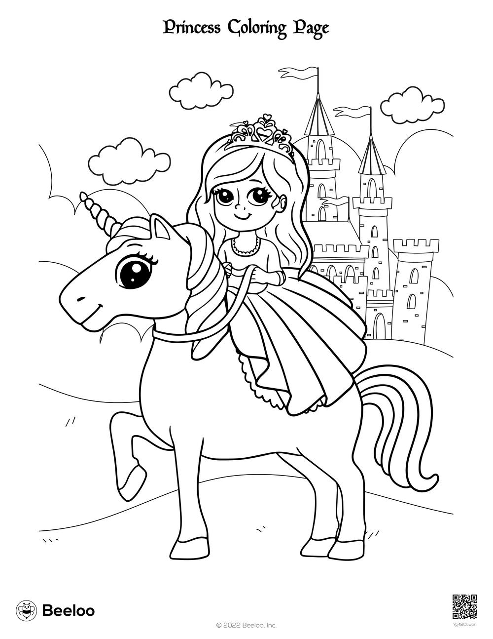 princess colouring pages printable