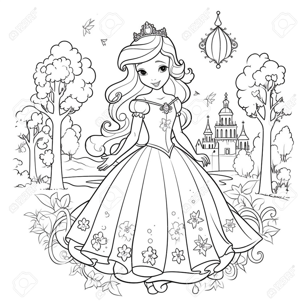 princess printable colouring pages