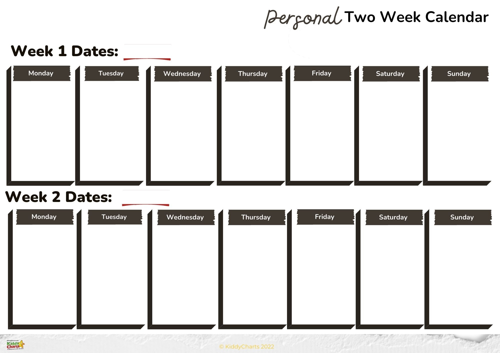 two week planner printable two week planner printable