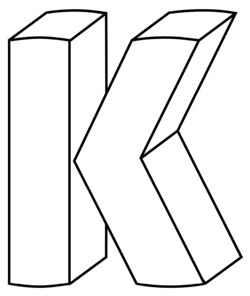 Printable 3D Bubble Letter K Printable 3D Bubble Letter K