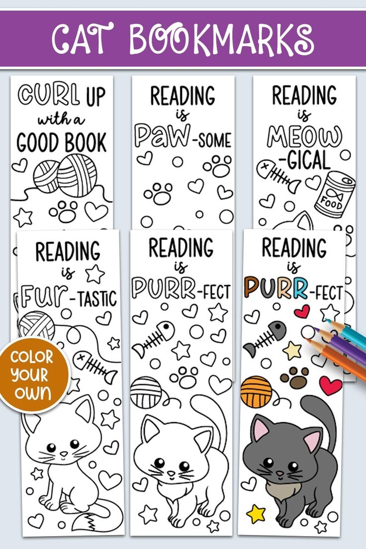 Printable Color Your Own Kitty Cat Bookmarks For Little Bookworms Printable Color Your Own Kitty Cat Bookmarks For Little Bookworms