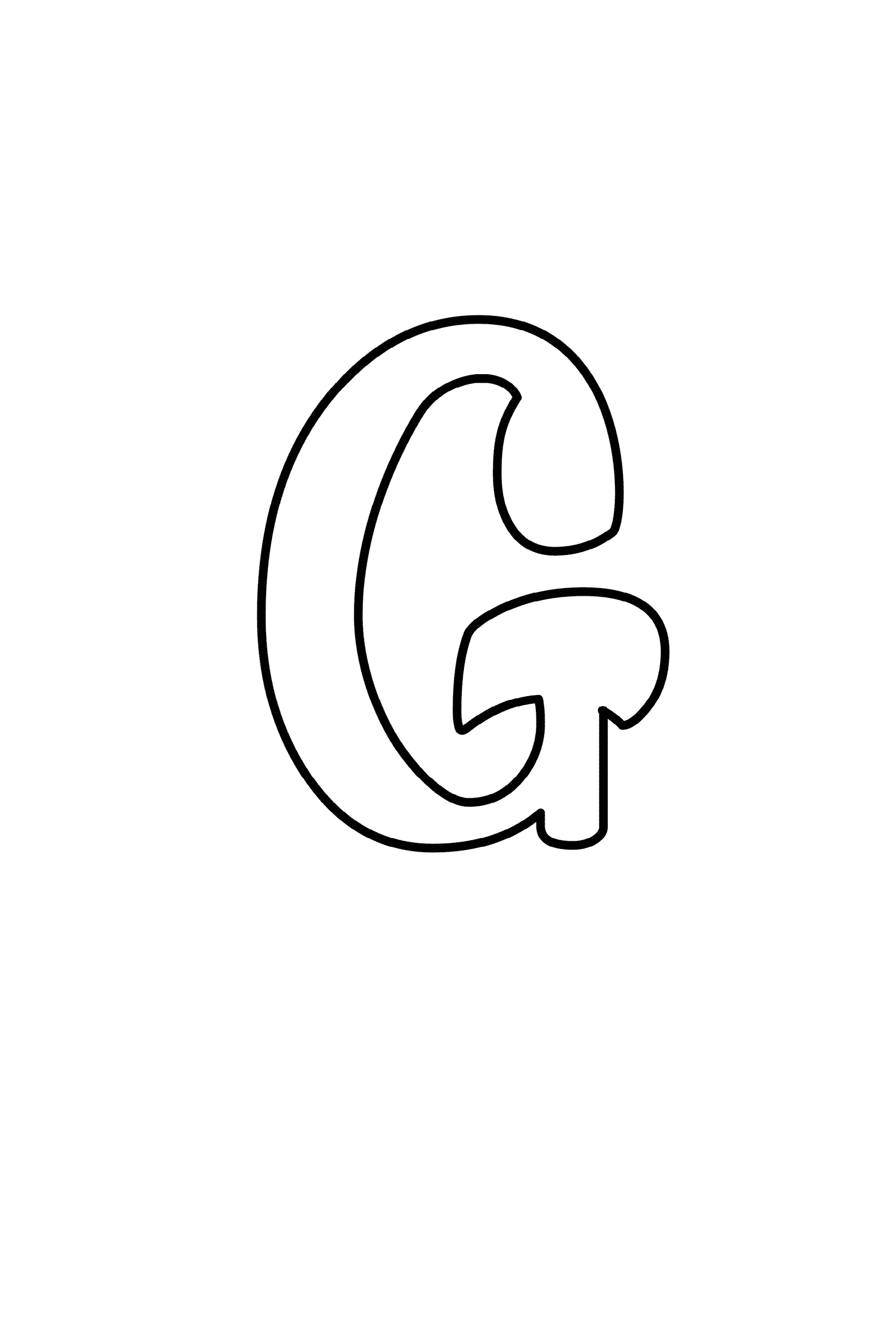 Printable Cursive Bubble Letter G