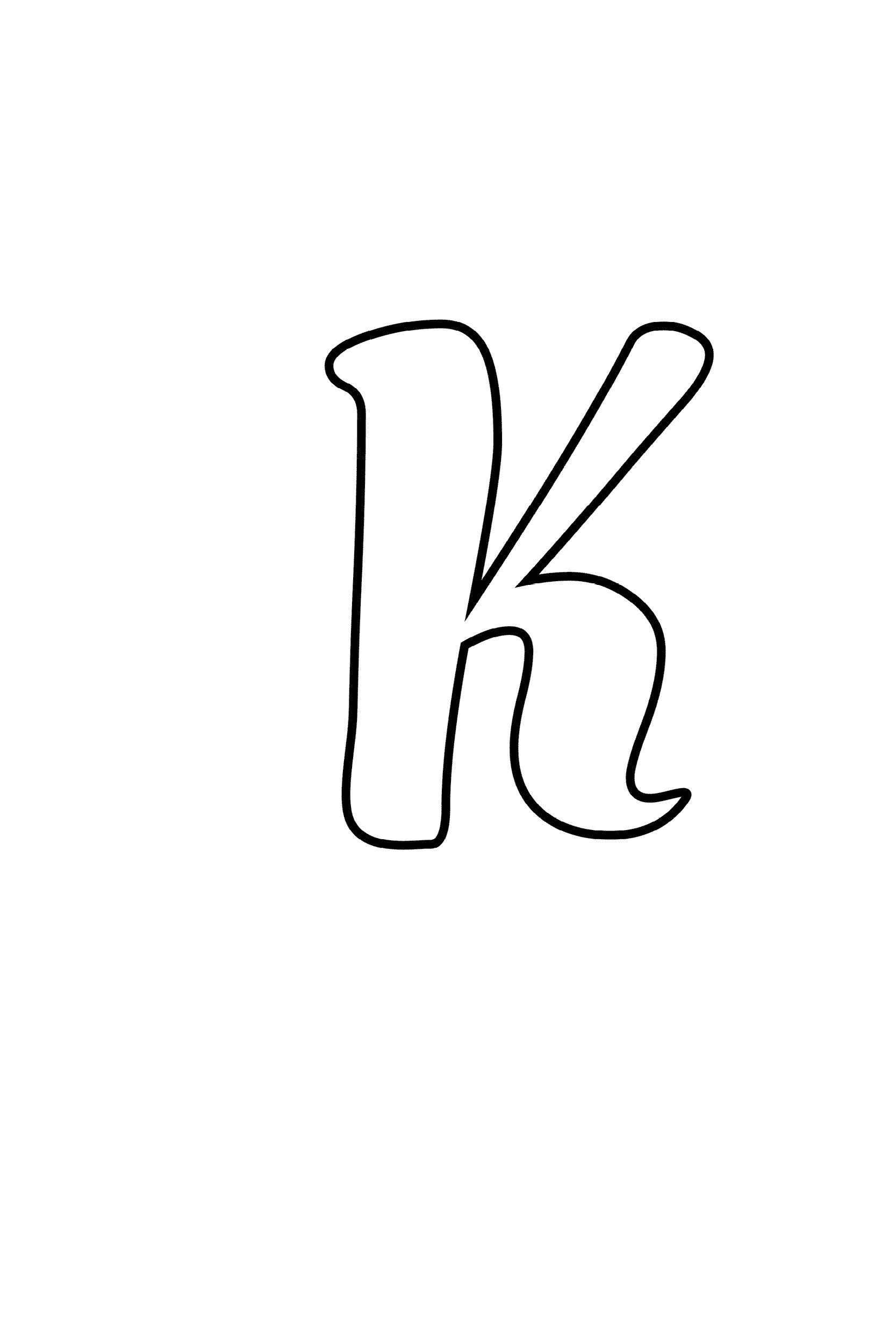 Printable Cursive Bubble Letter K Printable Cursive Bubble Letter K