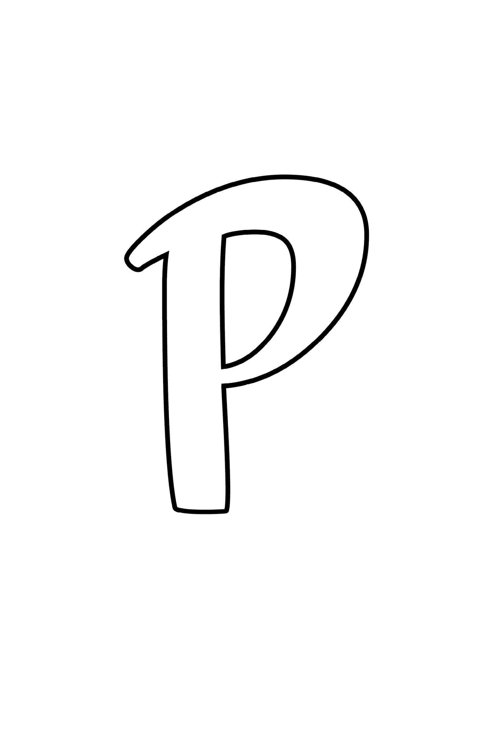 Printable Cursive Bubble Letter P