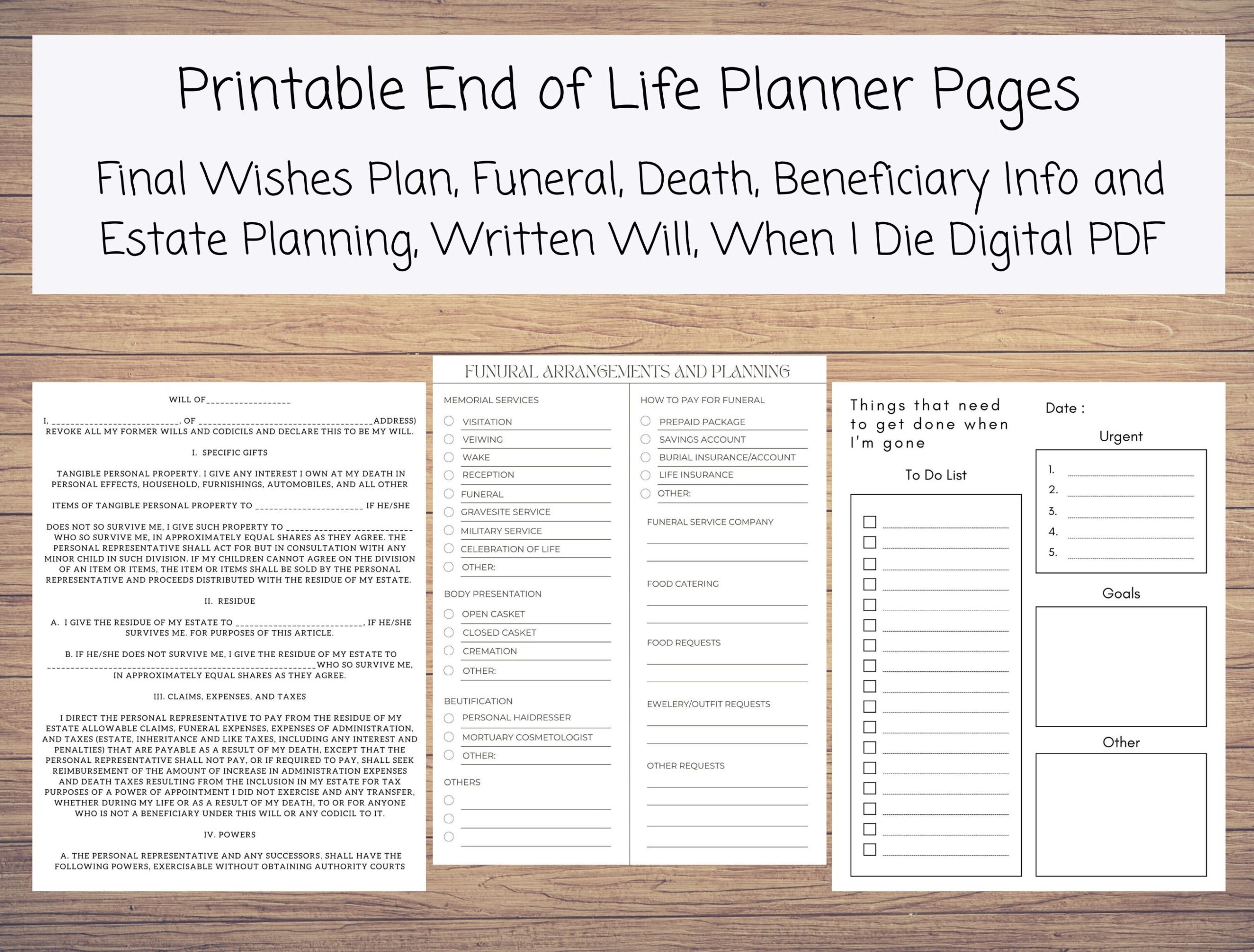 Printable End Of Life Planner Final Wishes Plan Funeral Death Beneficiary Info And Estate Planning Written Will When I Die Digital PDF Etsy Printable End Of Life Planner Final Wishes Plan Funeral Death Beneficiary Info And Estate Planning Written Will When I Die Digital PDF Etsy