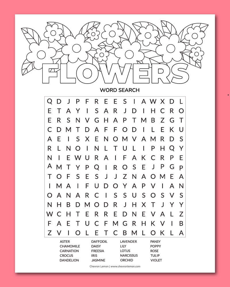 word search printable adults