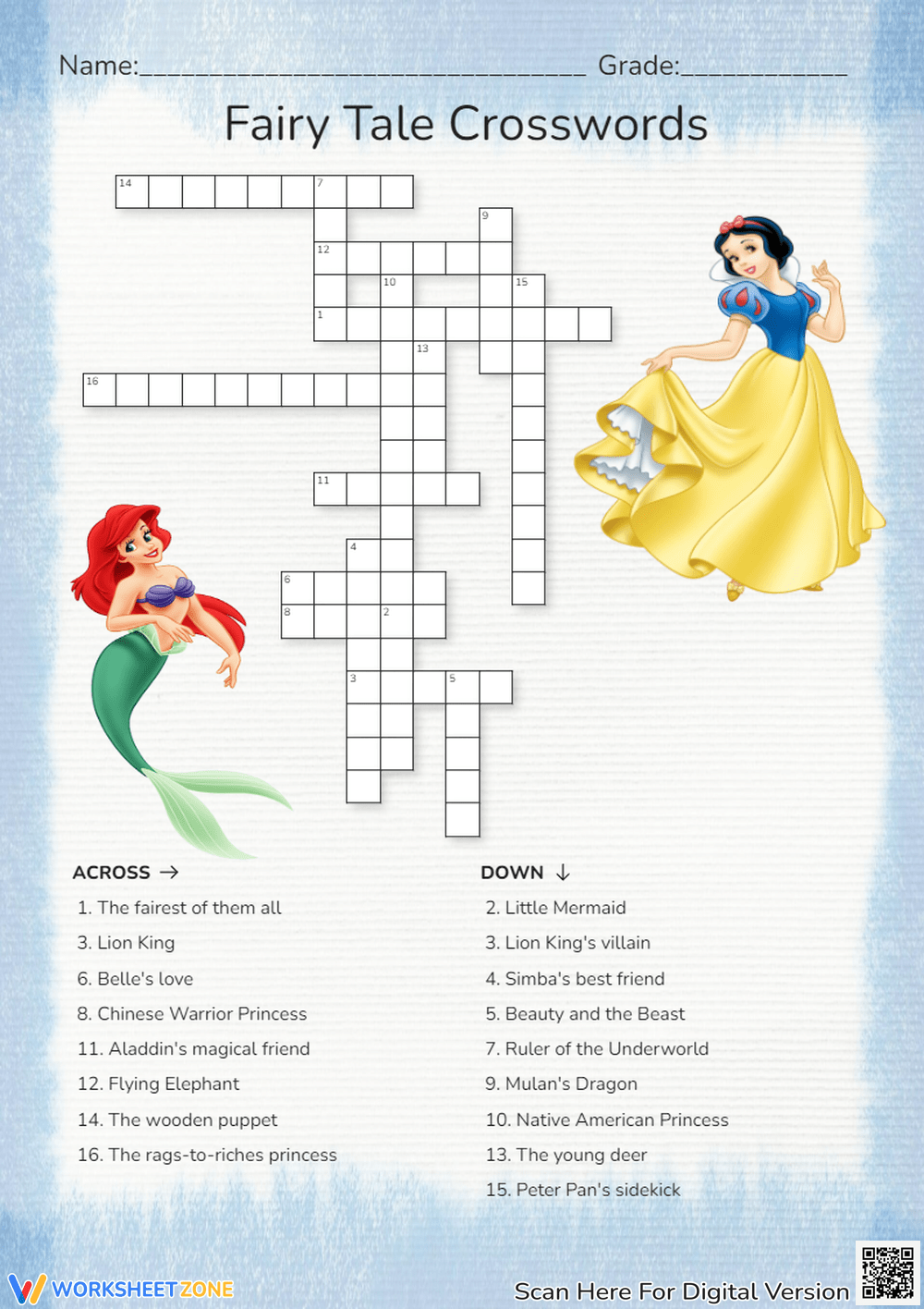 Printable Grade 2 Disney Crossword Puzzles Worksheets Printable Grade 2 Disney Crossword Puzzles Worksheets