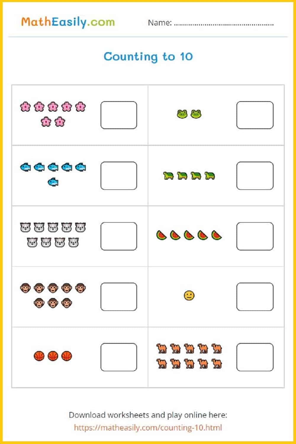 printable math worksheets for kindergarten
