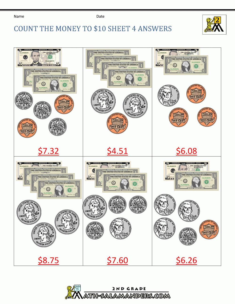 Printable Money Worksheets To 10 Printable Money Worksheets To 10