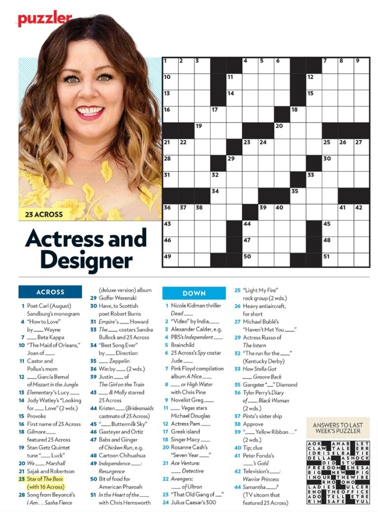 Printable People Magazine Crossword Puzzles Ganalytic