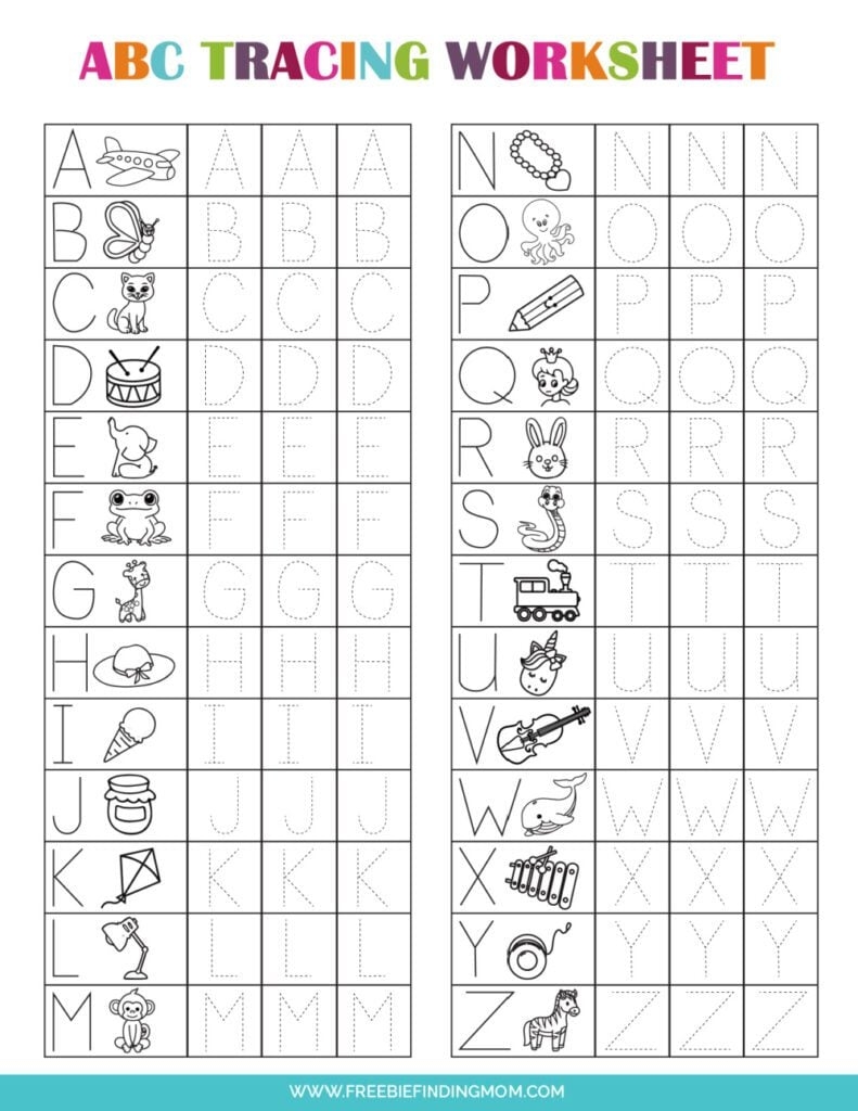 alphabet practice worksheets printable