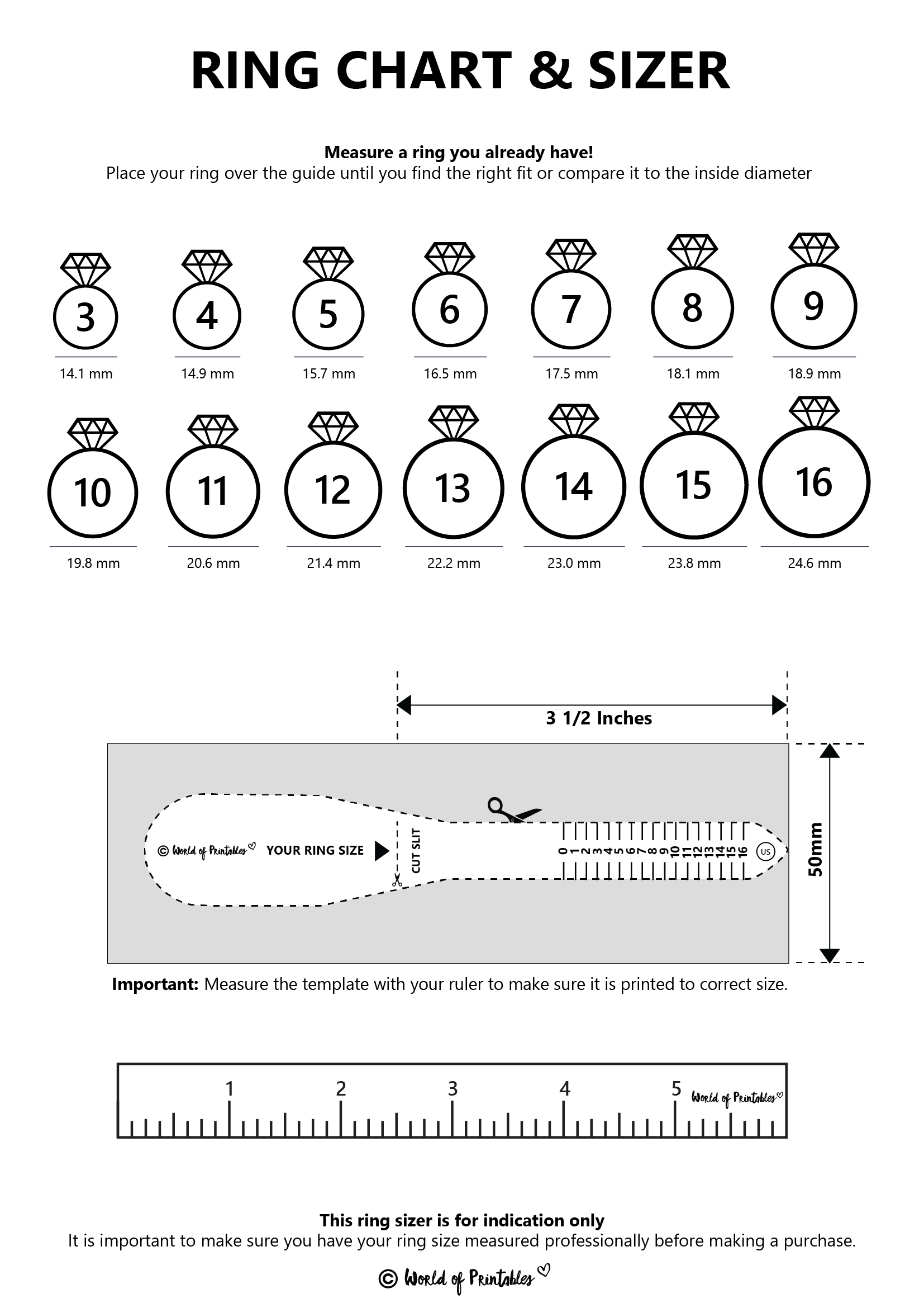 Printable Ring How To Measure Your Ring Size Online Ring Sizer Hot Sale Online Printable