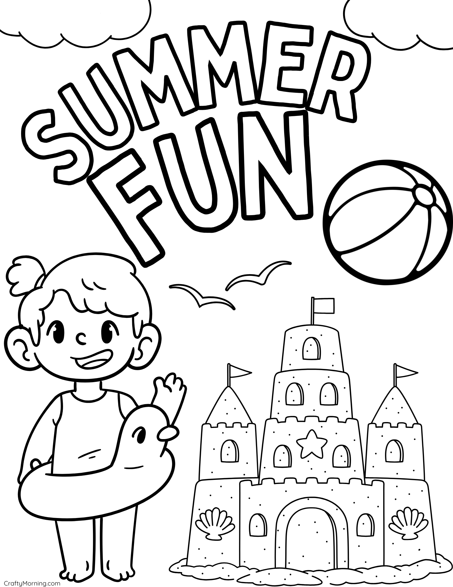 summer fun coloring pages