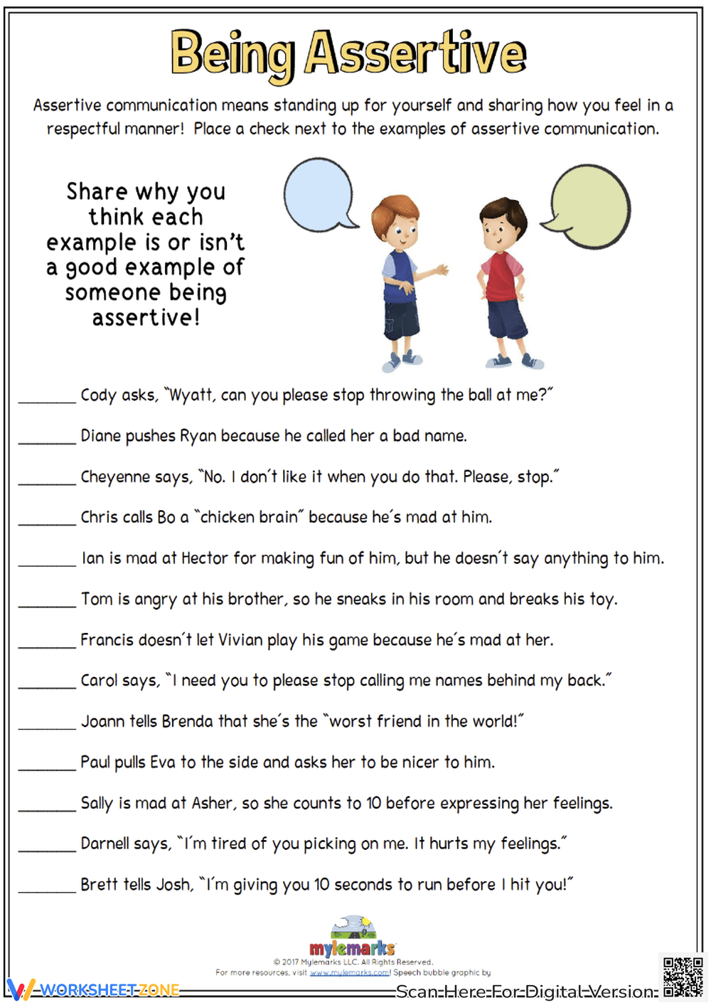 Printable Teaching Communication Skills Worksheets