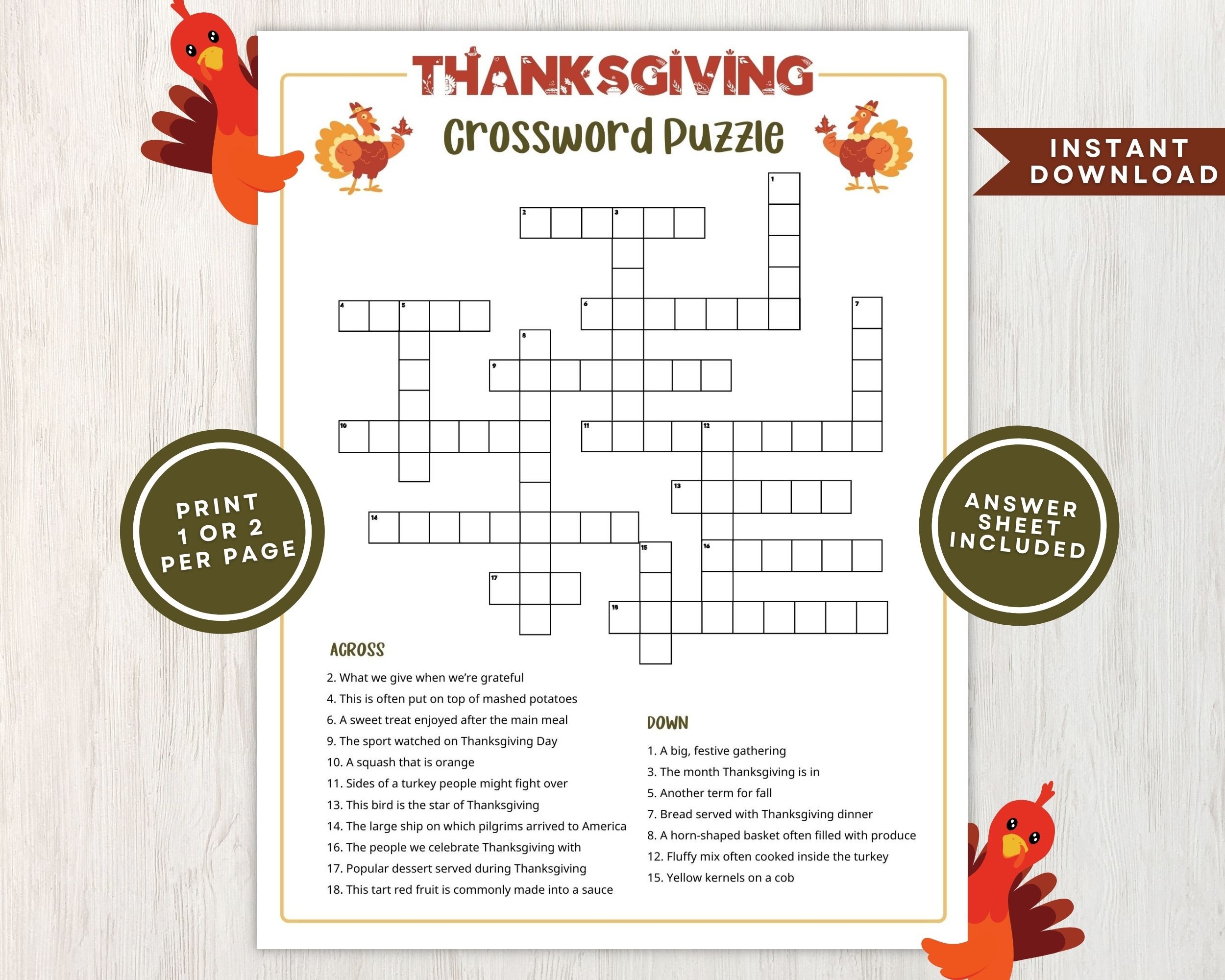 free thanksgiving crossword puzzles printable free thanksgiving crossword puzzles printable