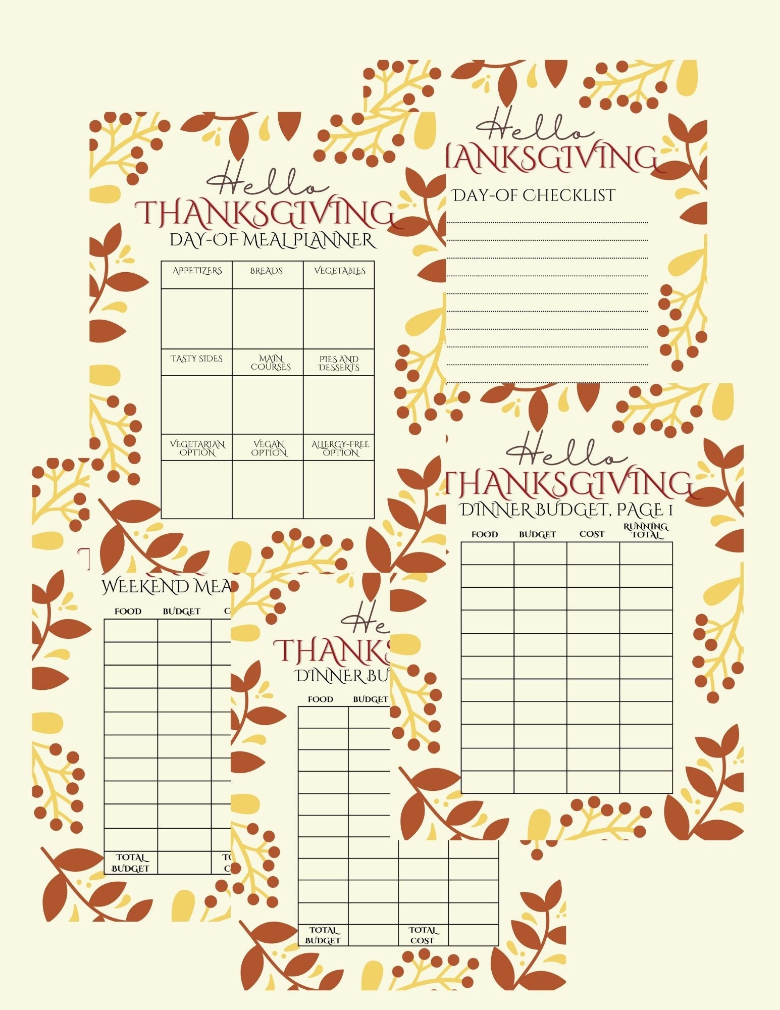 PRINTABLE Thanksgiving Planner Meal Prep Shopping List Budgeting Meal Planning Etsy PRINTABLE Thanksgiving Planner Meal Prep Shopping List Budgeting Meal Planning Etsy