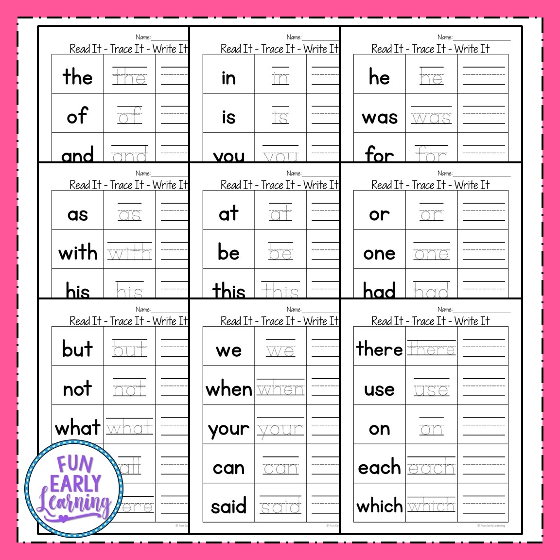 Read It Trace It Write It Fry s First 100 Sight Words Fun Early Learning Read It Trace It Write It Fry s First 100 Sight Words Fun Early Learning