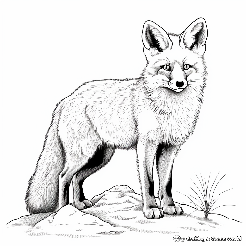 fox colouring in pages