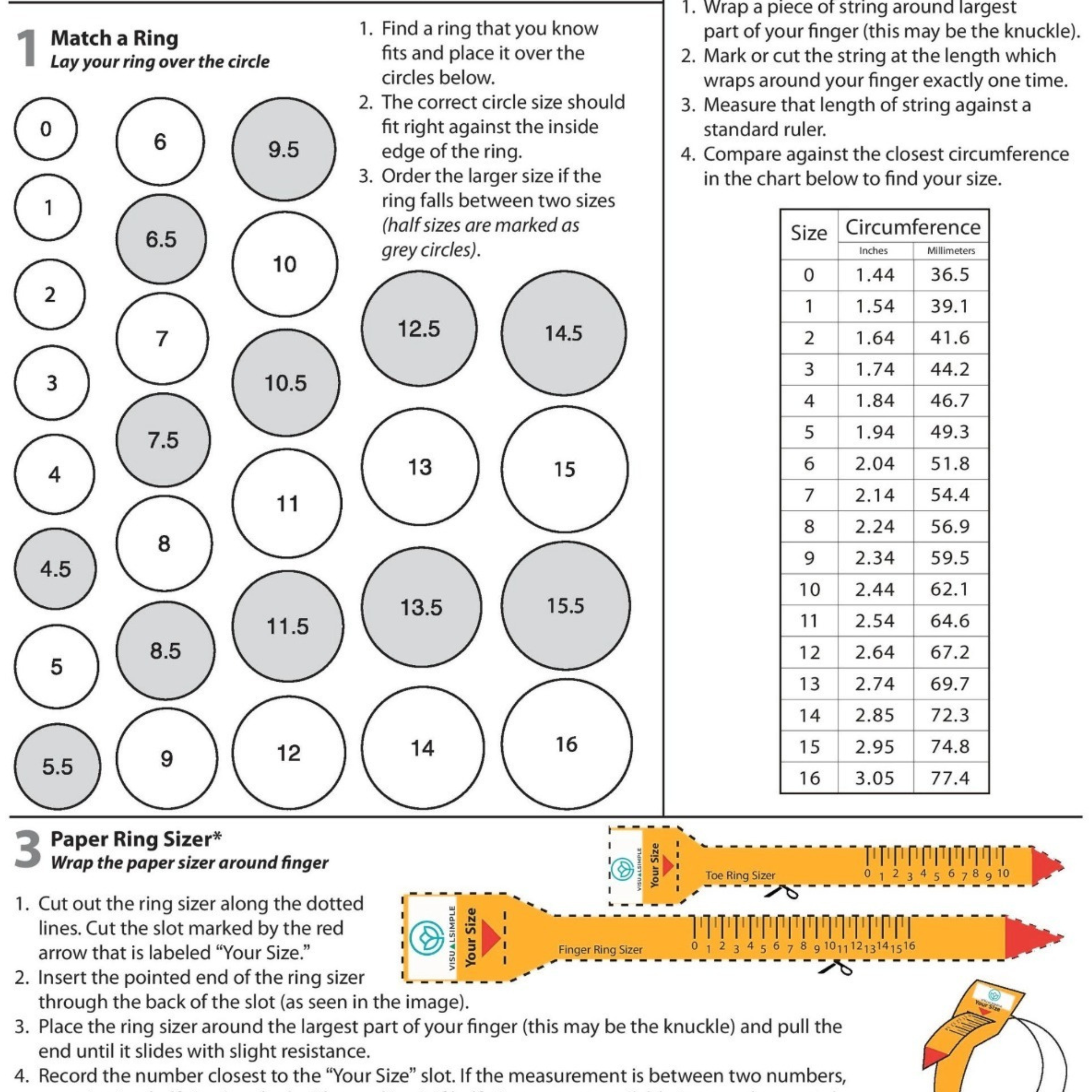 Ring Sizer Printable Us Ring Size Chart Printable Printable Ring Sizer Ring Size Finder