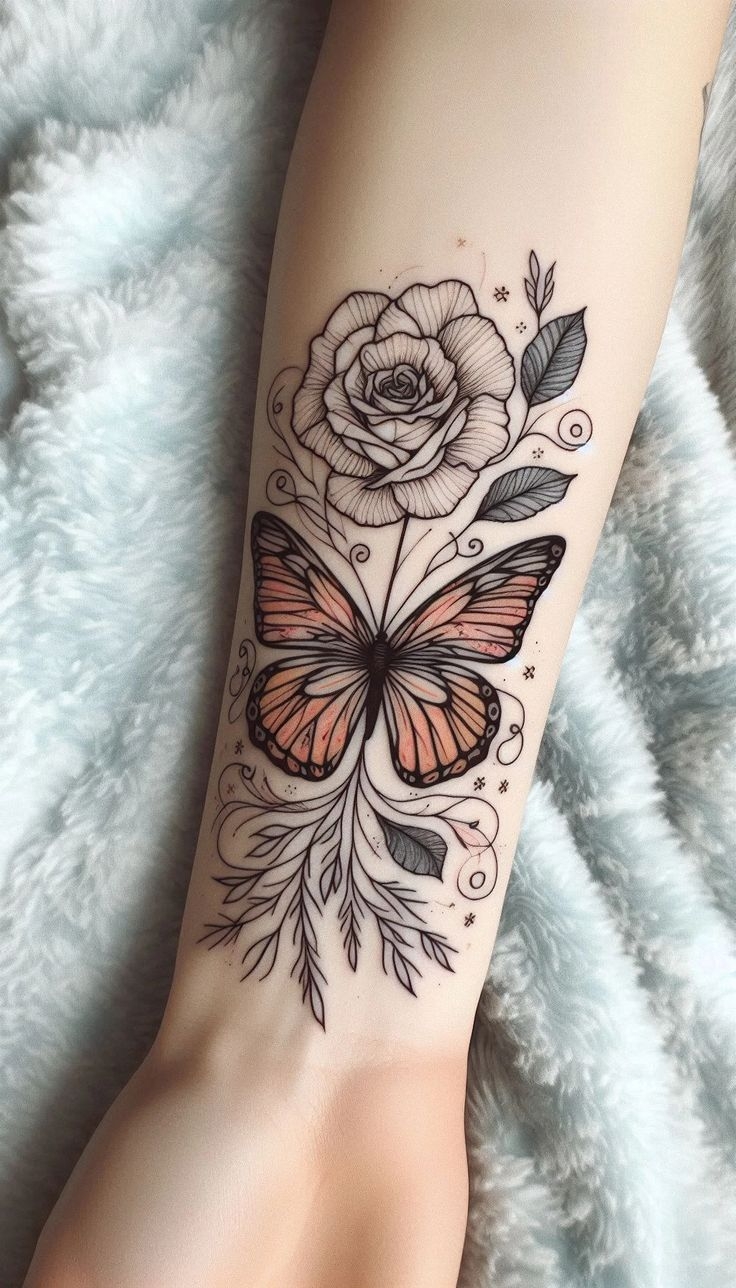 Rose Butterfly A Fine Line Tattoo Of Grace And Transformation Rose Butterfly A Fine Line Tattoo Of Grace And Transformation