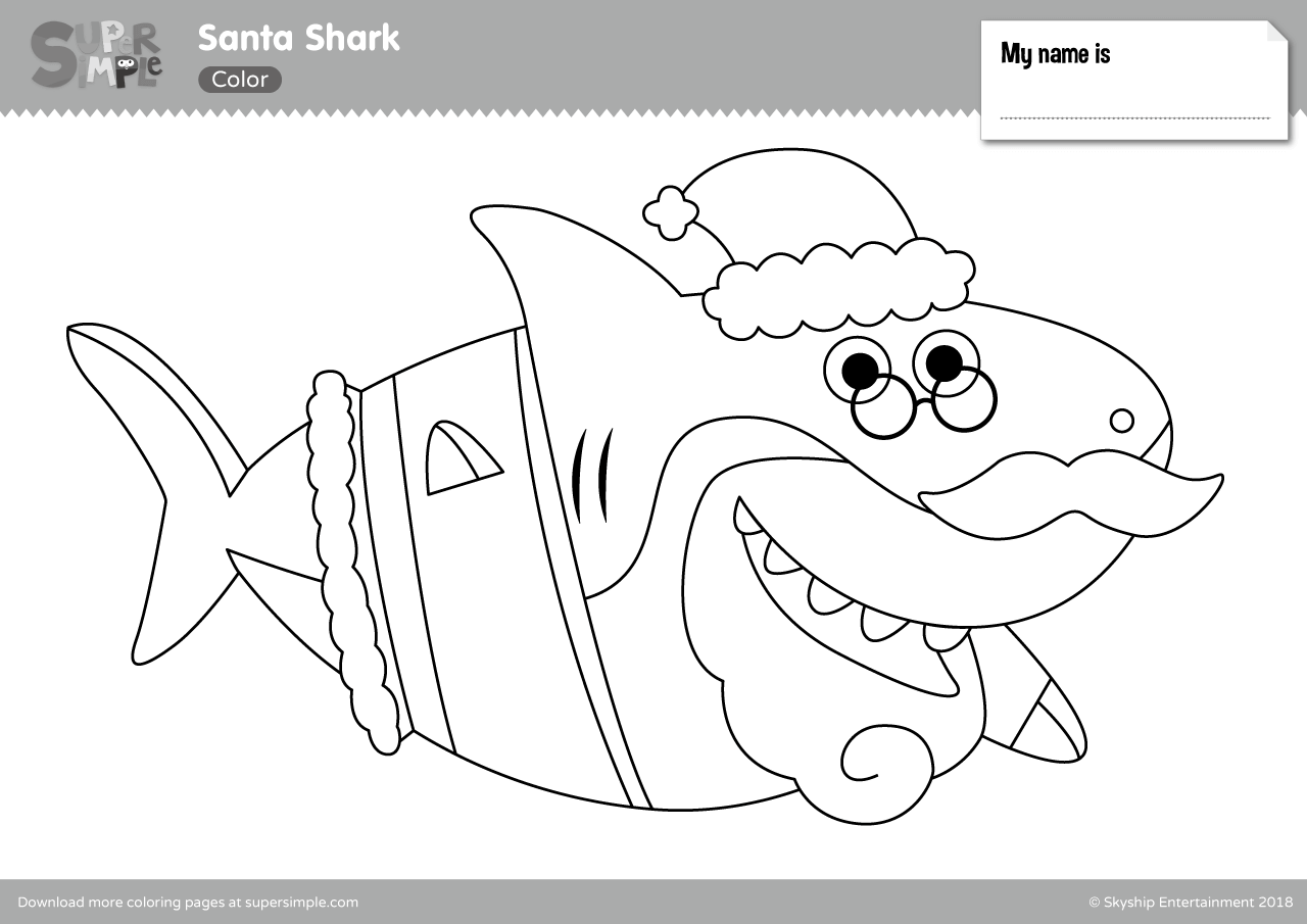 colouring pages sharks