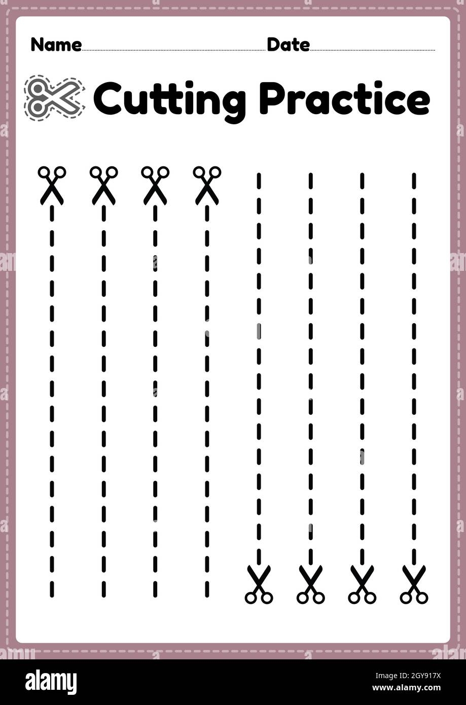 cutting worksheet for preschoolers printable