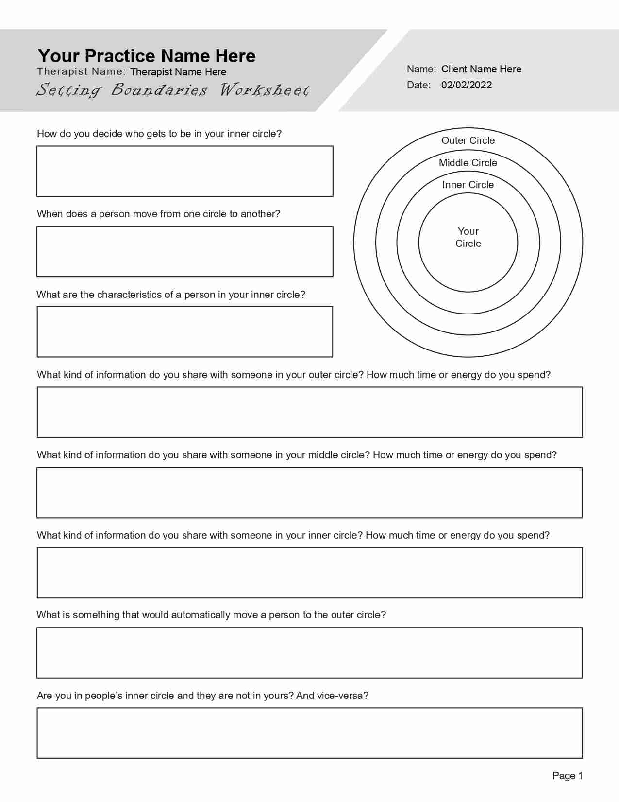 Setting Boundaries Worksheet PDF TherapyByPro Setting Boundaries Worksheet PDF TherapyByPro