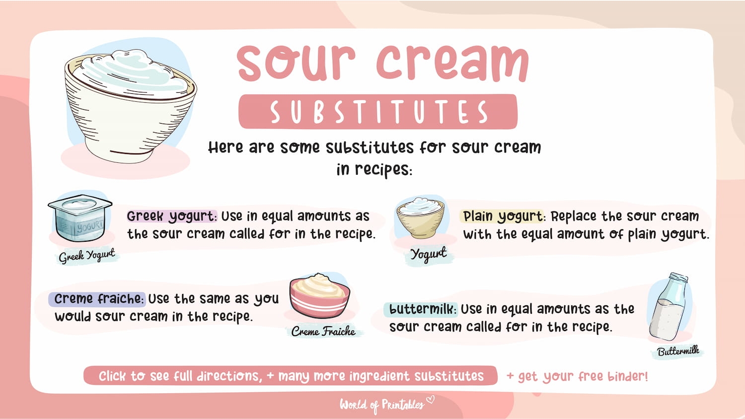 Sour Cream Substitutes World Of Printables Sour Cream Substitutes World Of Printables