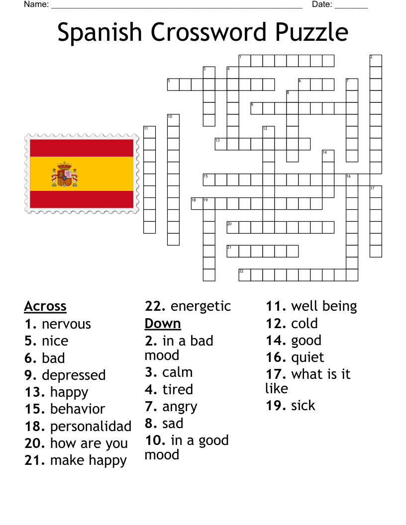 Spanish 1 Greetings And Farewells Crossword WordMint Spanish 1 Greetings And Farewells Crossword WordMint
