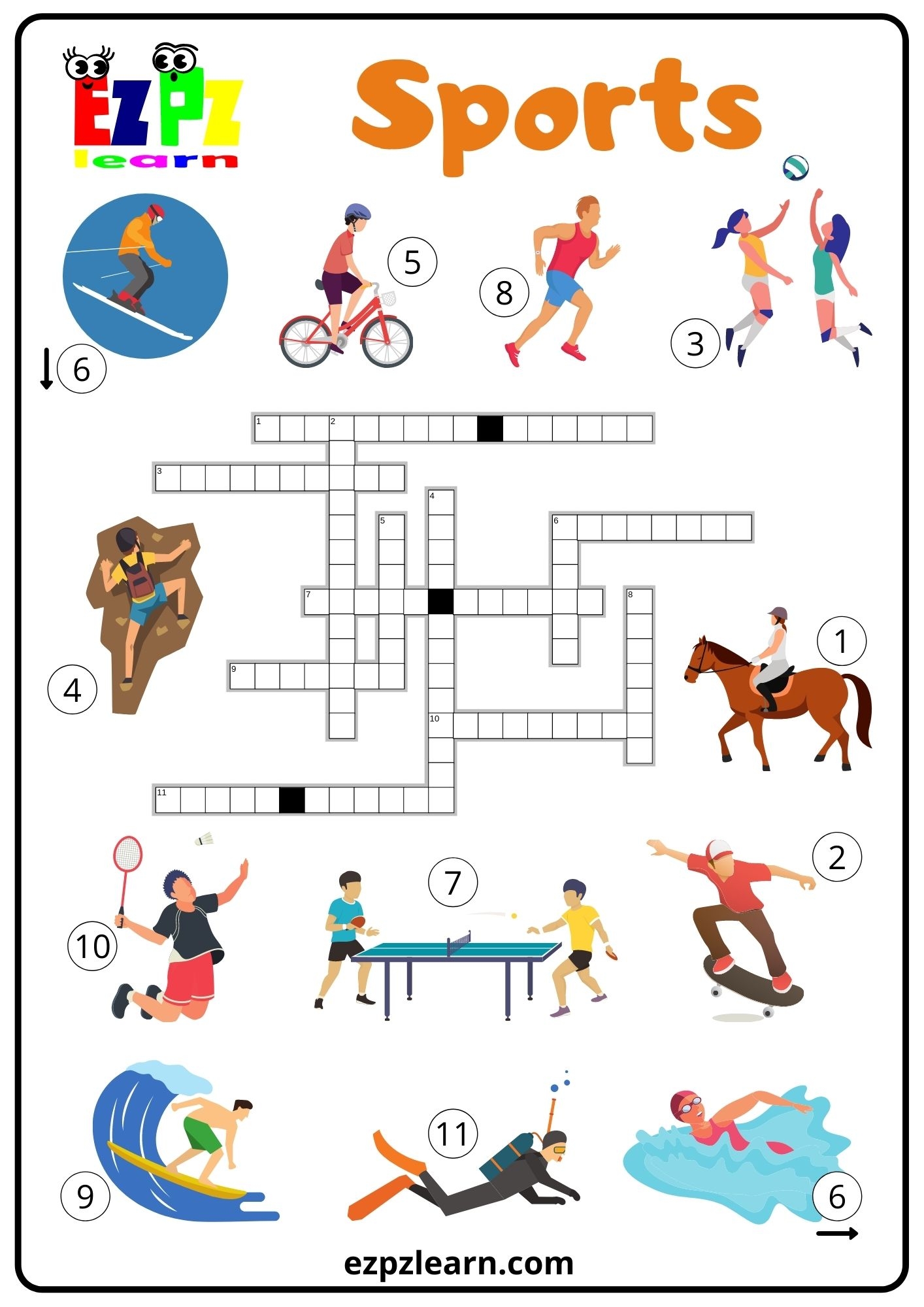 sports crossword puzzles printable