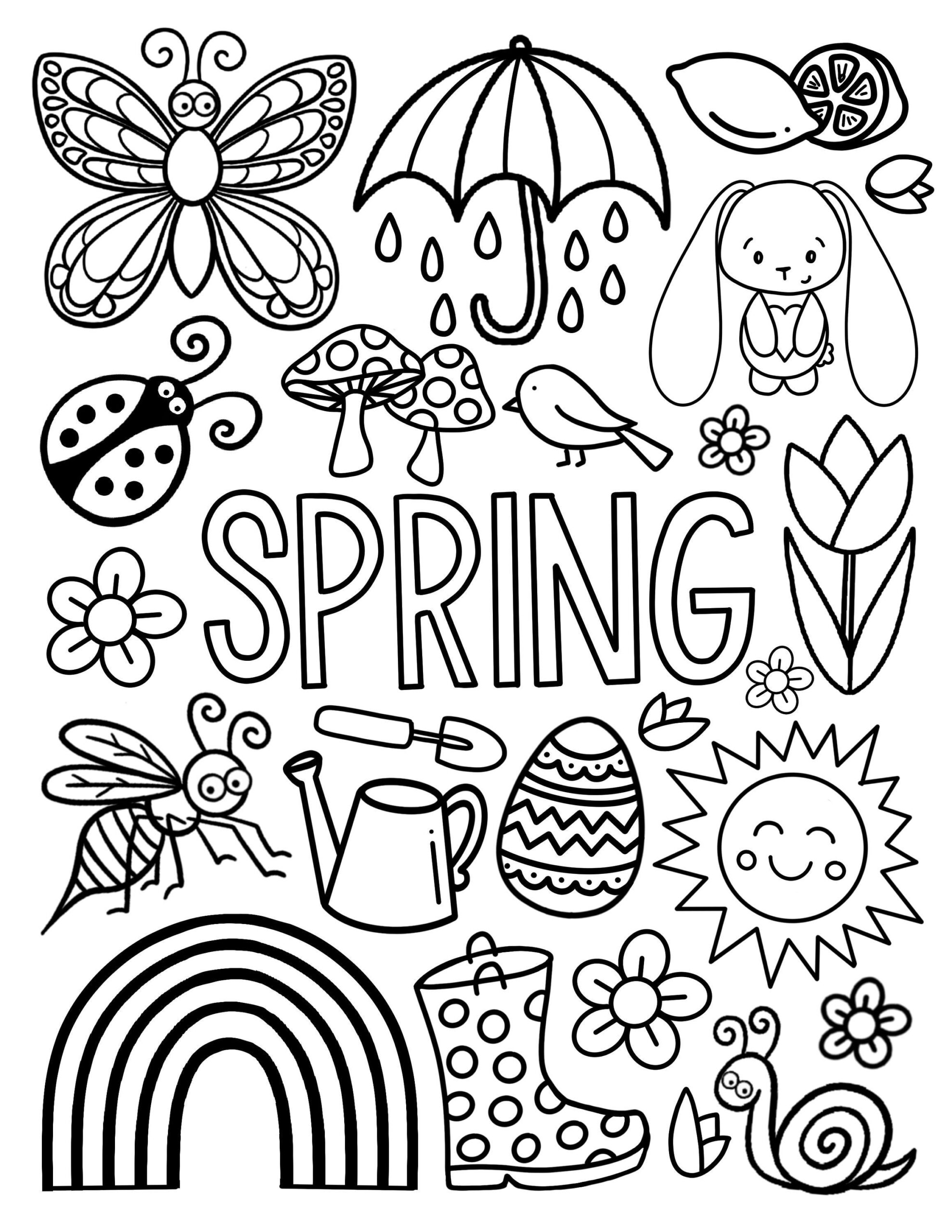 Spring Coloring Page Etsy Spring Coloring Page Etsy