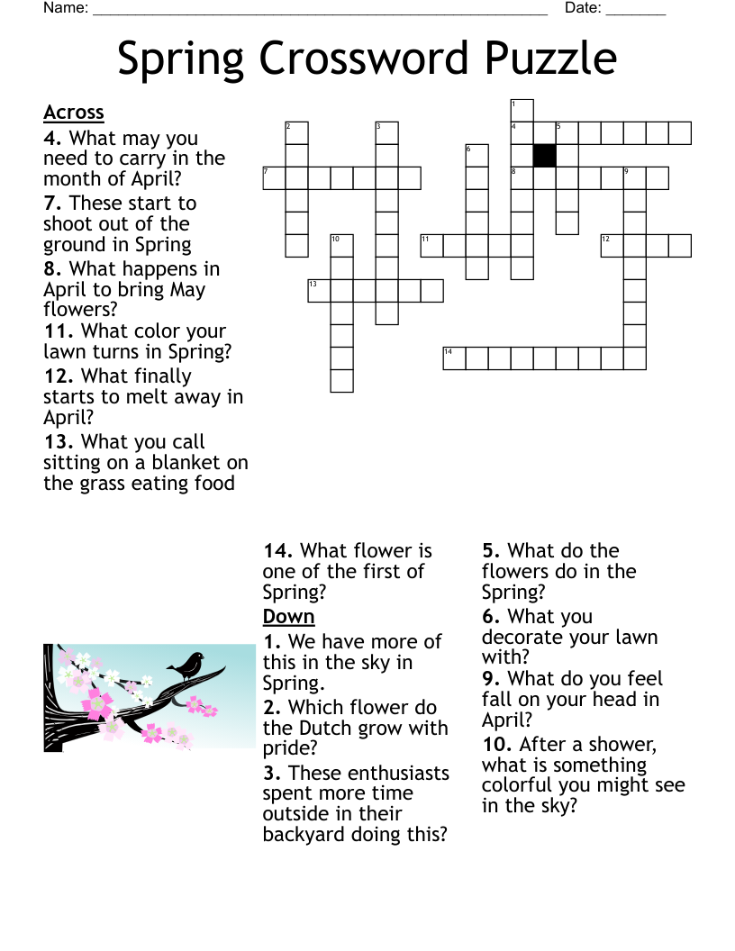 free printable spring crossword puzzles free printable spring crossword puzzles
