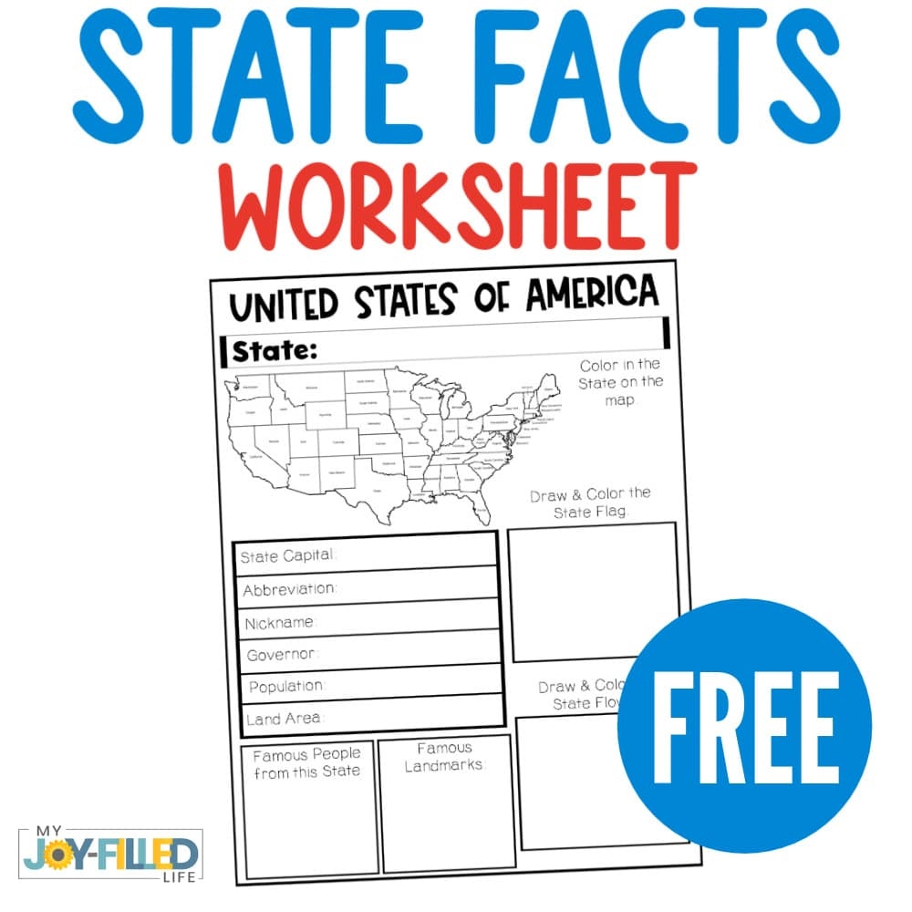 State Facts Worksheet State Facts Worksheet