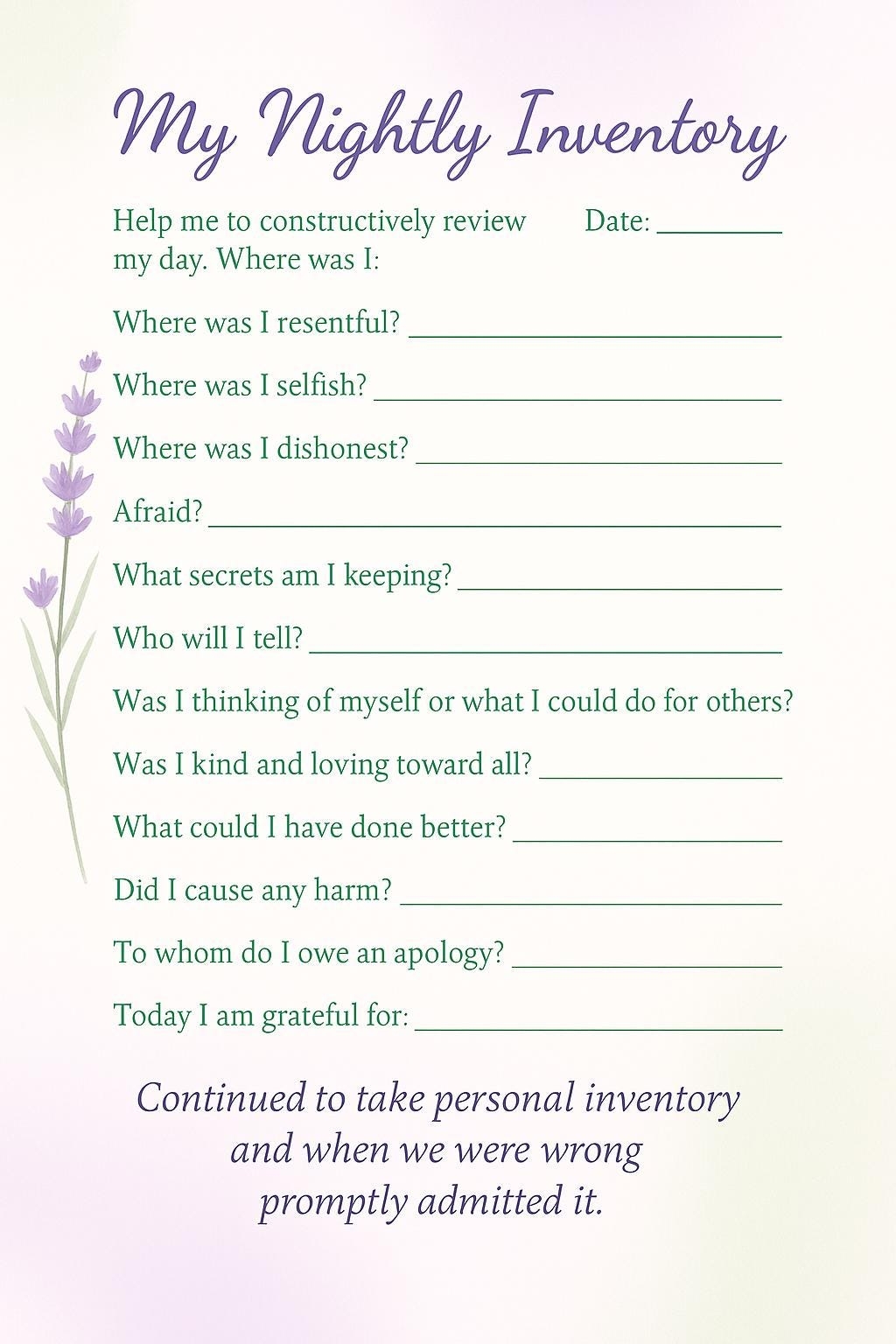 Step 10 Worksheet Etsy Step 10 Worksheet Etsy