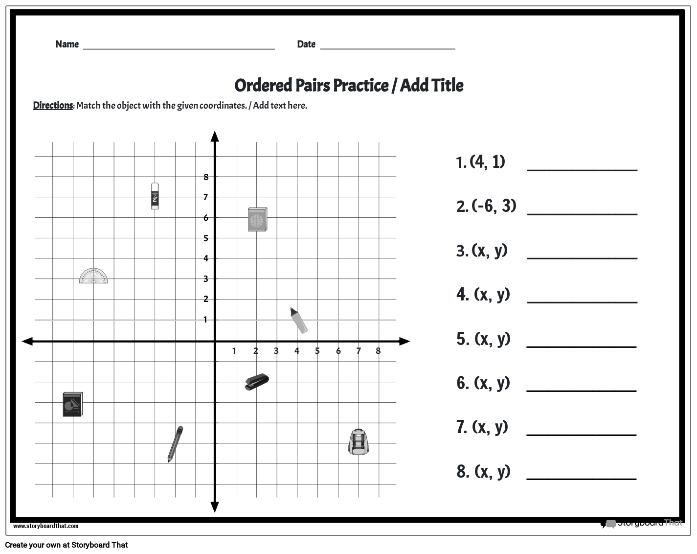 coordinate plane worksheets printable