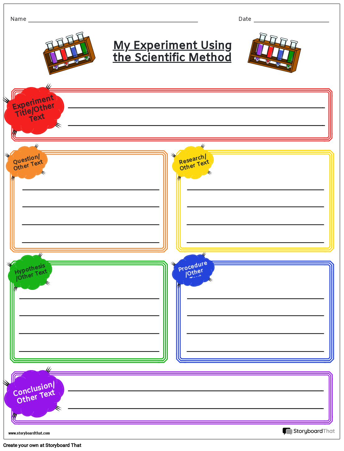Storyboard That Customizable Scientific Method Worksheets Storyboard That Customizable Scientific Method Worksheets