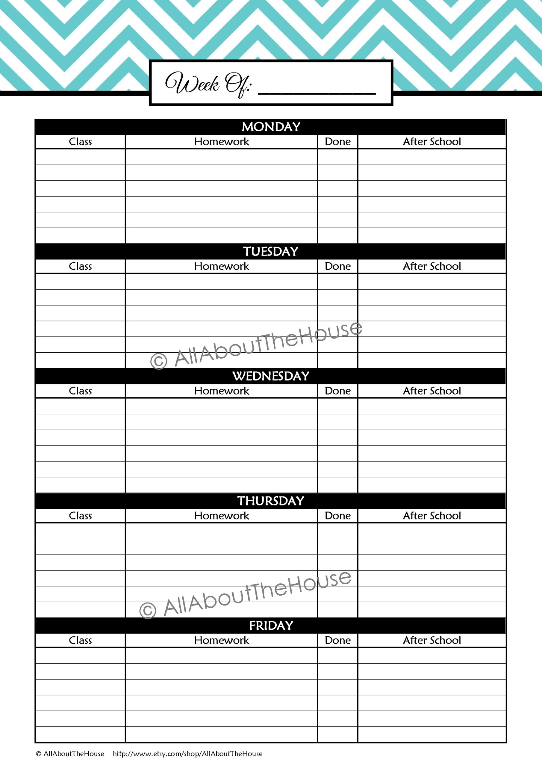Student Weekly Planner Homework Planner AllAboutTheHouse Printables Student Weekly Planner Homework Planner AllAboutTheHouse Printables
