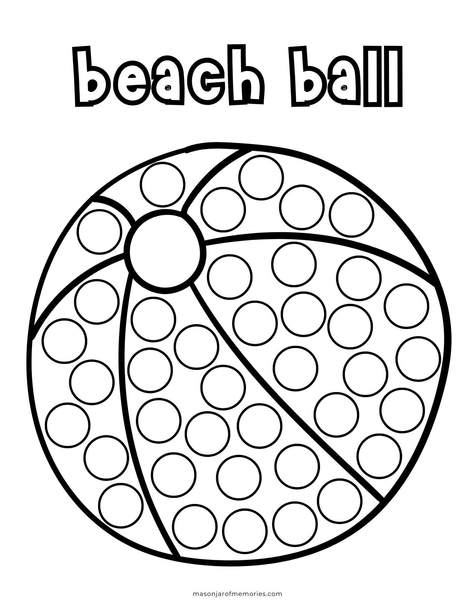 Summer Dot Marker Coloring Pages Beach Bingo Dauber Printables PDF Etsy