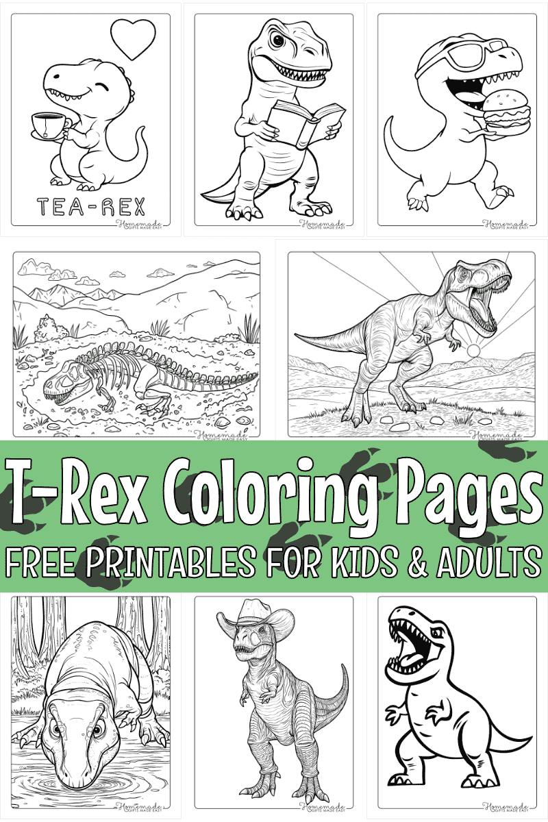 t rex coloring page