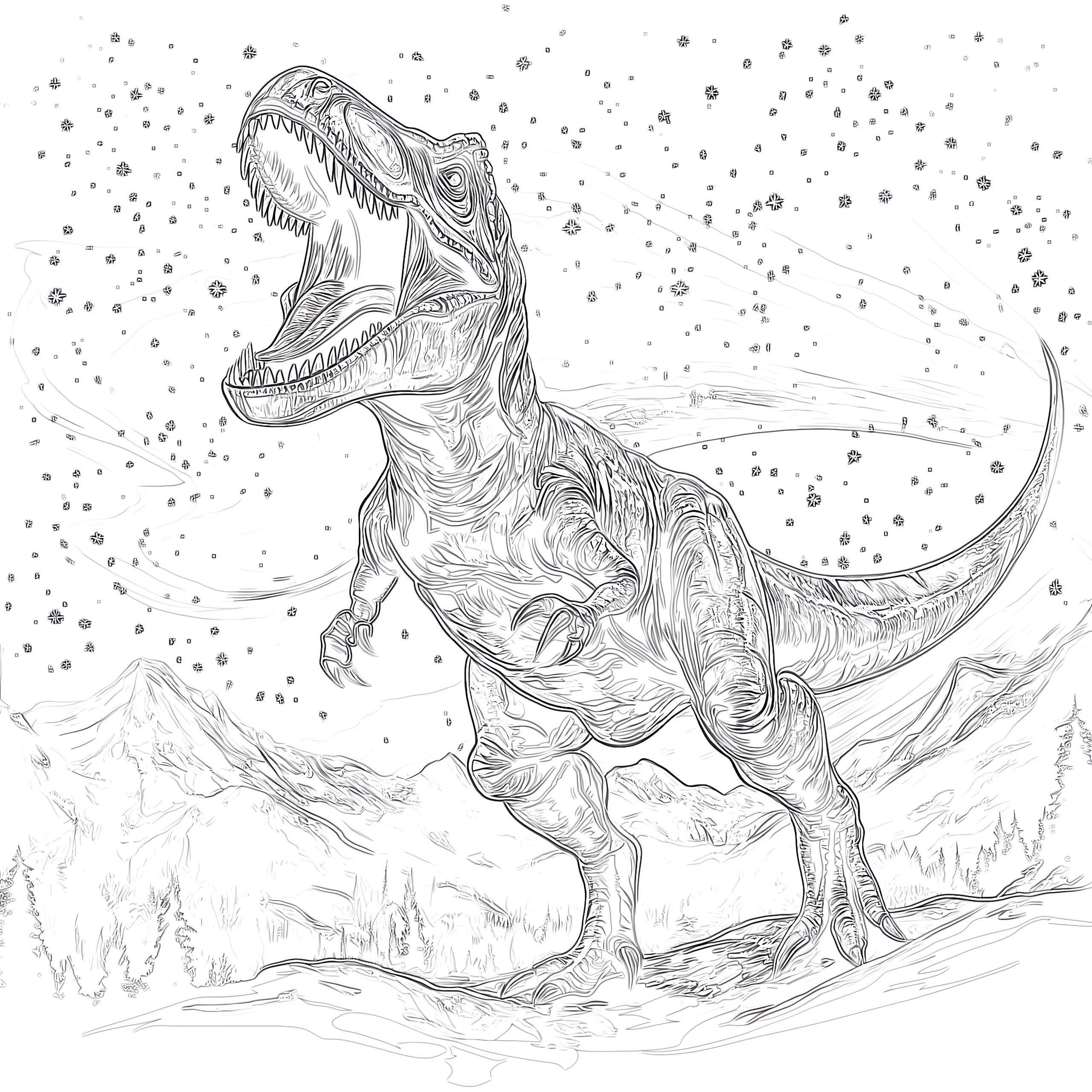 t rex colouring in pages