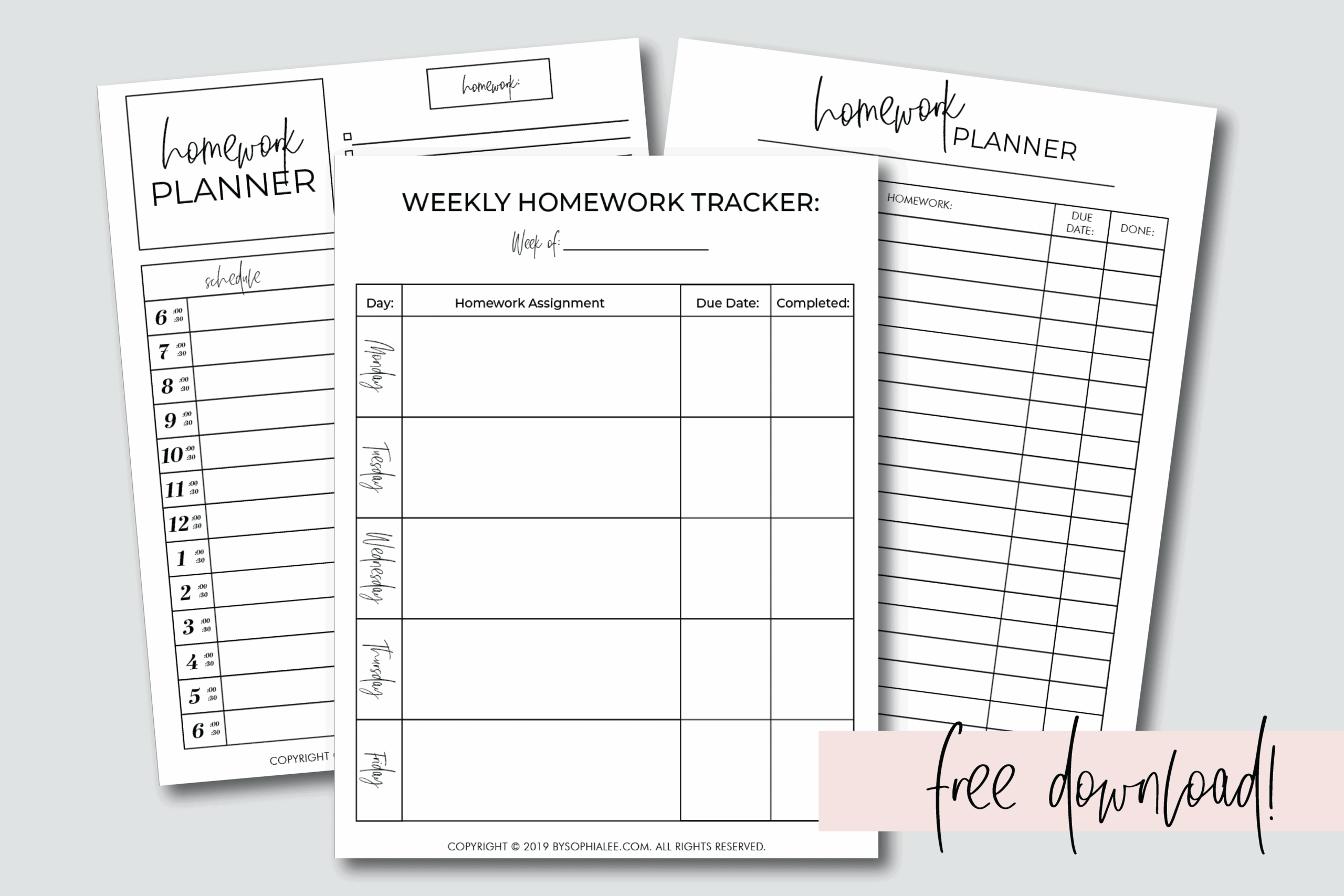 The BEST Homework Planner Every Student Needs FREE PRINTABLE By Sophia Lee The BEST Homework Planner Every Student Needs FREE PRINTABLE By Sophia Lee