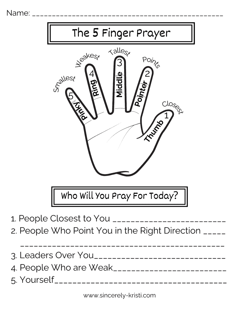 The Five Finger Prayer Method Free Printables Included Sincerely Kristi